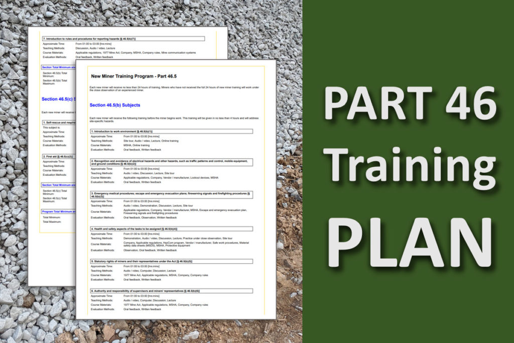 MSHA Part 46 Training Plan Essential Development Guide MSHA University